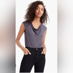 J Crew 365 Body Suit Black Cowl Neckline Sleeveless  XXS